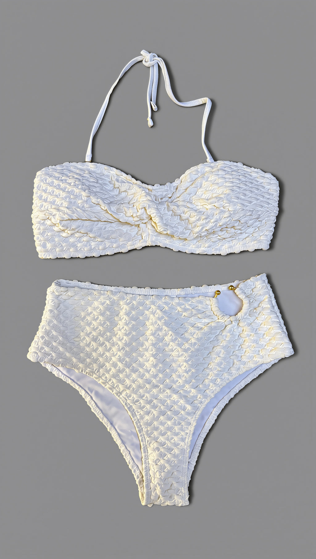 Santorini | Bikini Drapeado de Marfil
