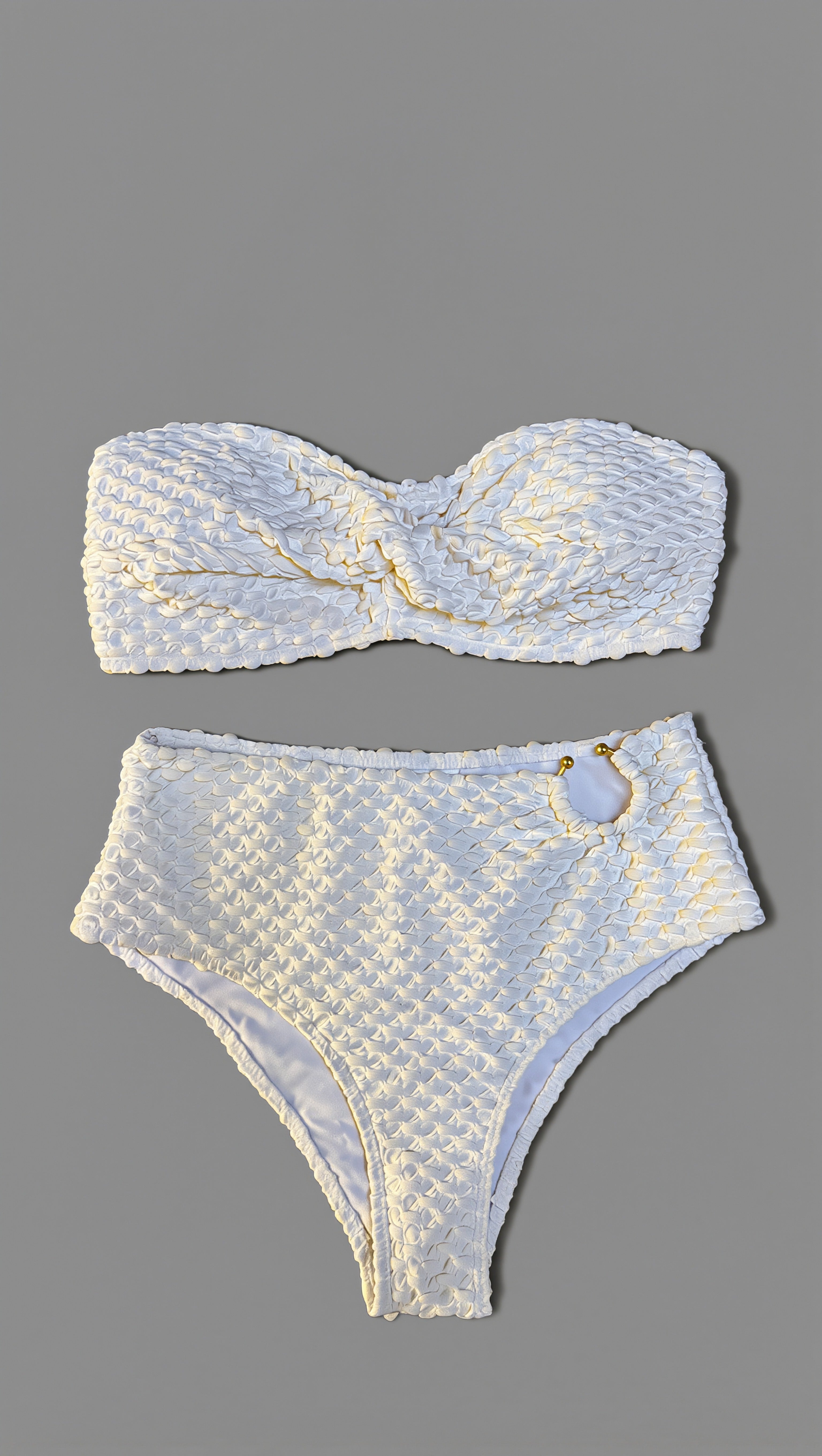 Santorini | Bikini Drapeado de Marfil